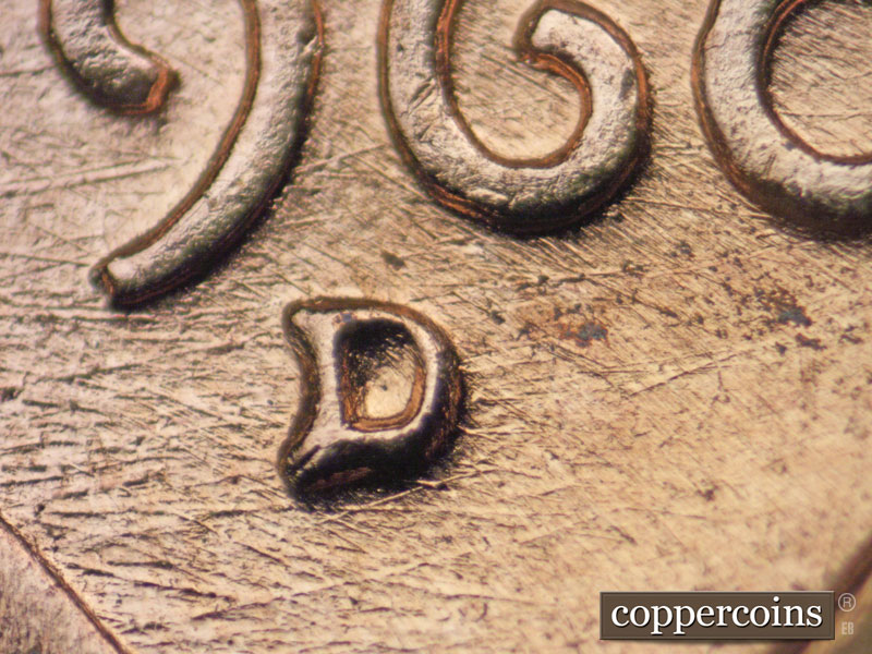 1960 Lincoln cent obverse, CopperCoins die 1960D•1MM•216.