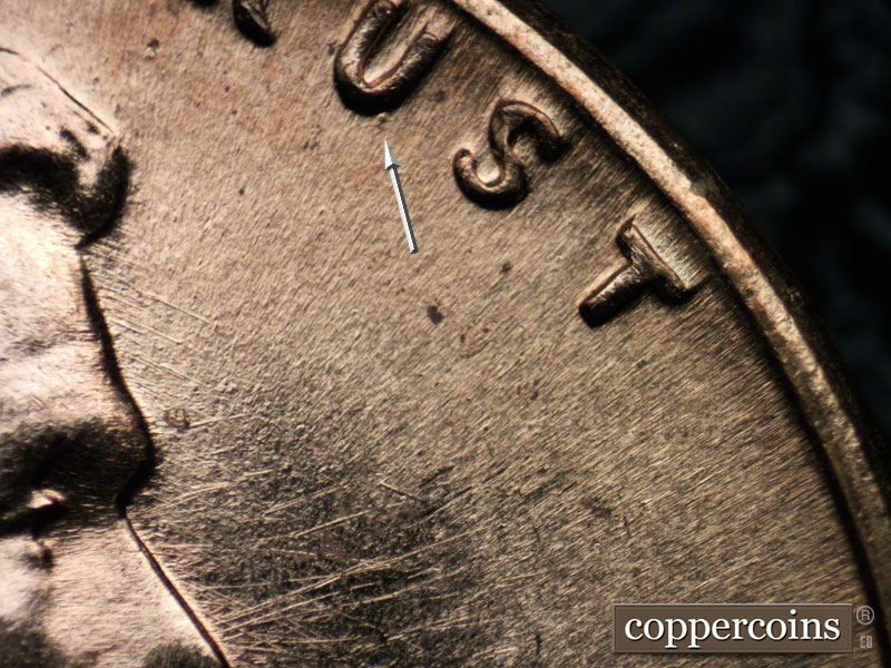 Die-stage B marker on 1960D•1MM•216 (1960 Repunched Mint Mark).