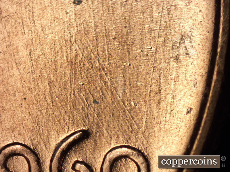 Die-stage B marker on 1960D•1MM•218 (1960 Repunched Mint Mark).