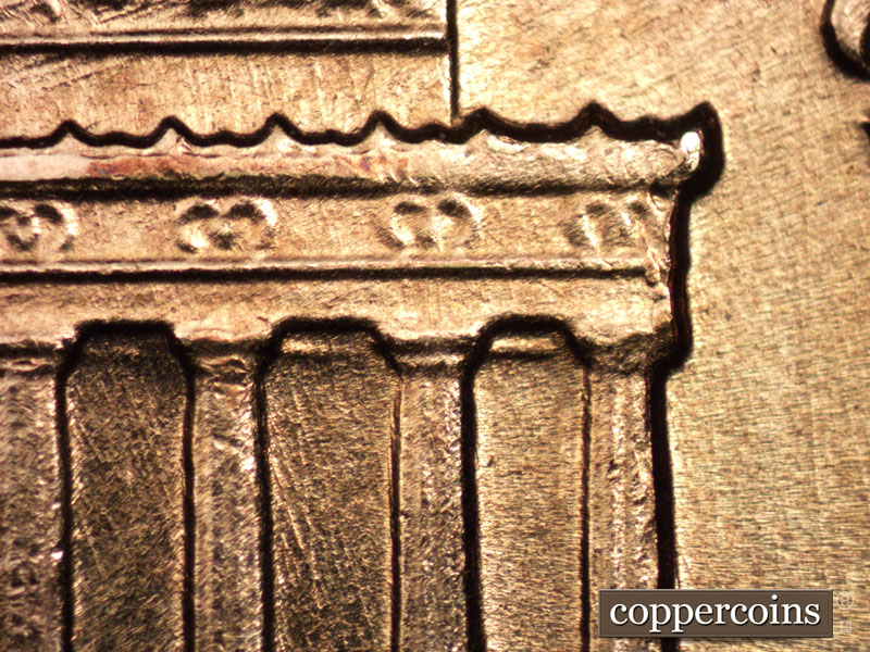 Die-stage B marker on 1960D•1MM•218 (1960 Repunched Mint Mark).