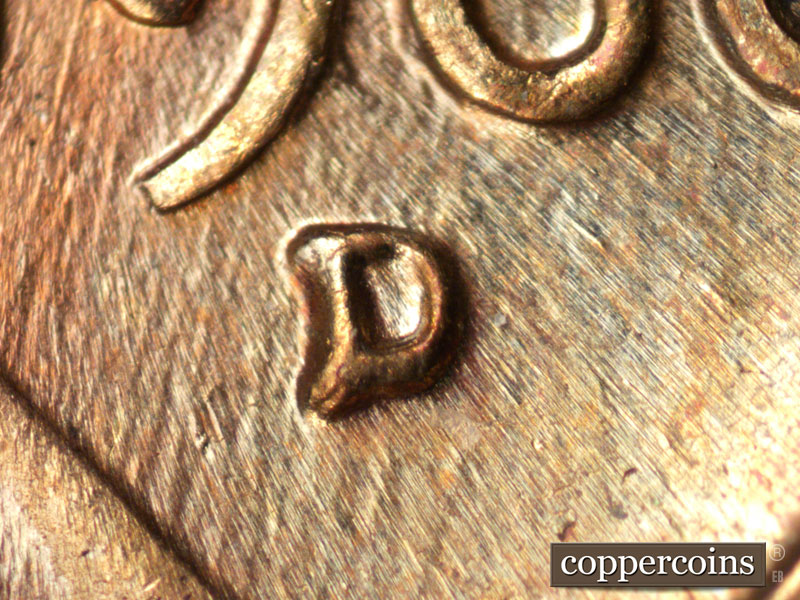 1960 Lincoln cent obverse, CopperCoins die 1960D•1MM•221.