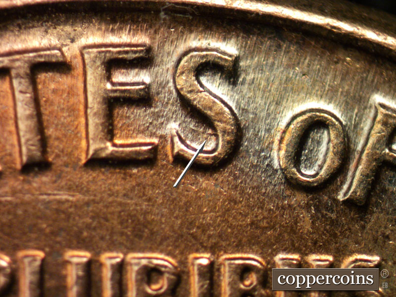 Die-stage B marker on 1960D•1MM•221 (1960 Repunched Mint Mark).