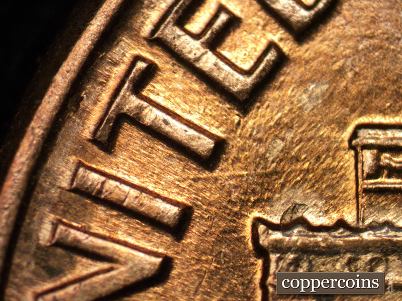 Die-stage B marker on 1960D•1MM•221 (1960 Repunched Mint Mark).
