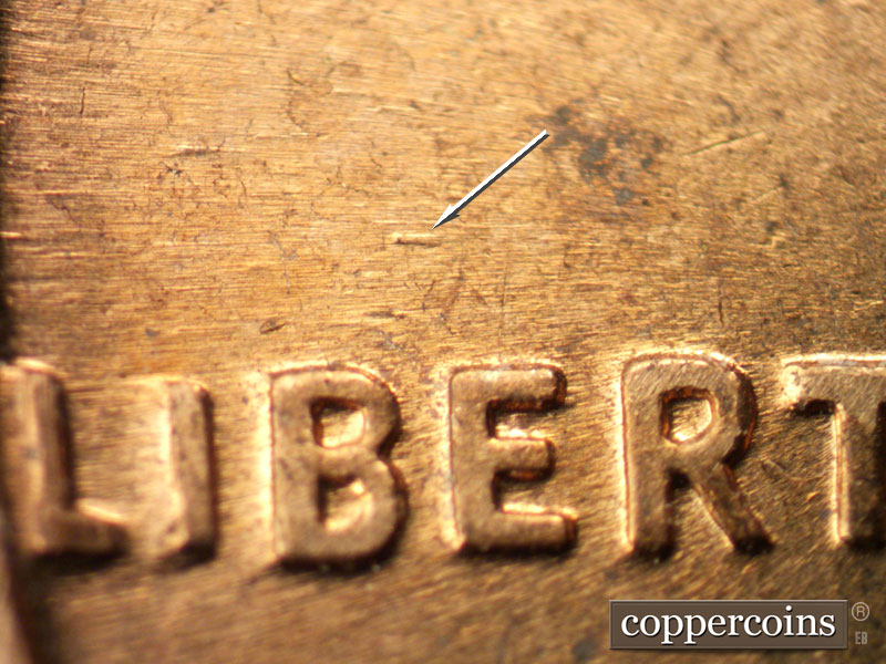 Die-stage C marker on 1960D•1MM•221 (1960 Repunched Mint Mark).