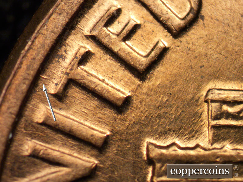 Die-stage C marker on 1960D•1MM•221 (1960 Repunched Mint Mark).