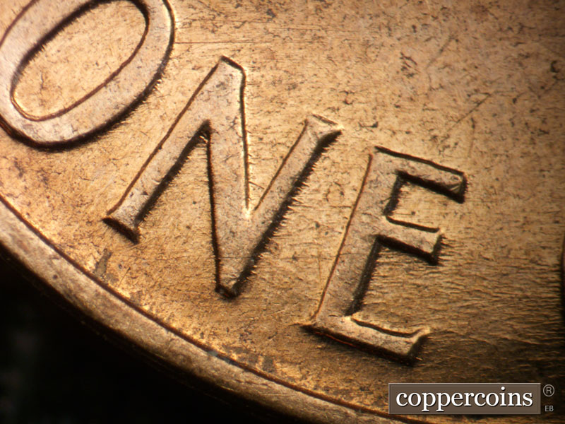 Die-stage A marker on 1960D•1MM•222 (1960 Repunched Mint Mark).