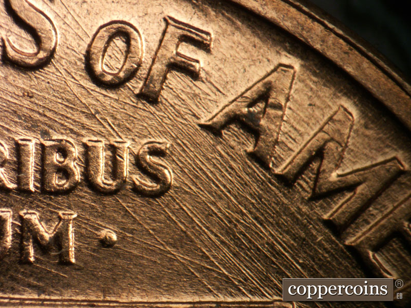 Die-stage B marker on 1960D•1MM•222 (1960 Repunched Mint Mark).