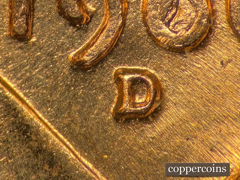 Die-stage C marker on 1960D•1MM•222 (1960 Repunched Mint Mark).
