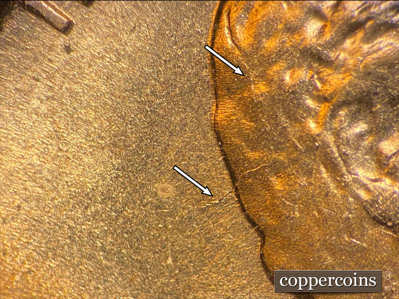 Die-stage C marker on 1960D•1MM•222 (1960 Repunched Mint Mark).