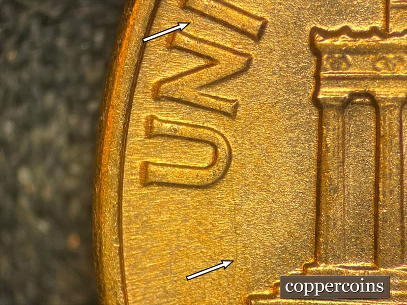 Die-stage C marker on 1960D•1MM•222 (1960 Repunched Mint Mark).