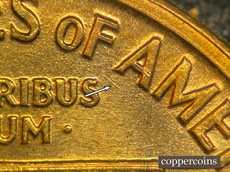 Die-stage C marker on 1960D•1MM•222 (1960 Repunched Mint Mark).
