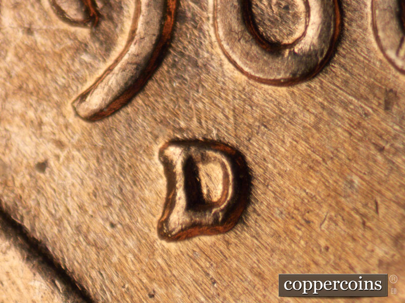 1960 Lincoln cent obverse, CopperCoins die 1960D•1MM•223.