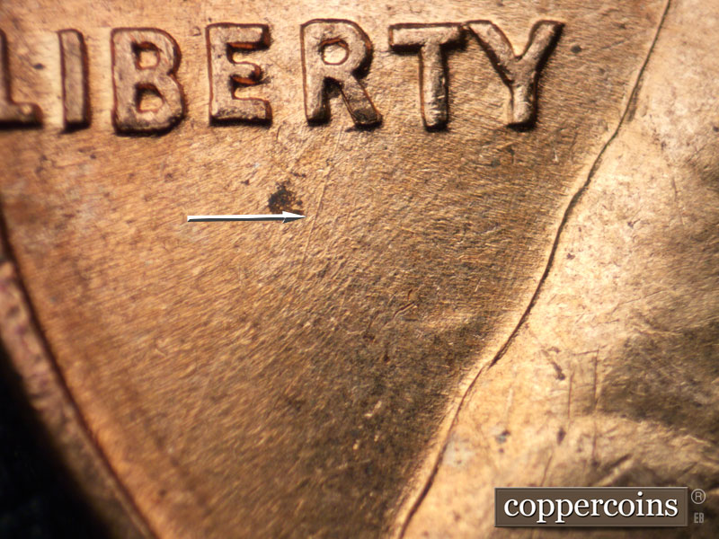 Die-stage B marker on 1960D•1MM•223 (1960 Repunched Mint Mark).