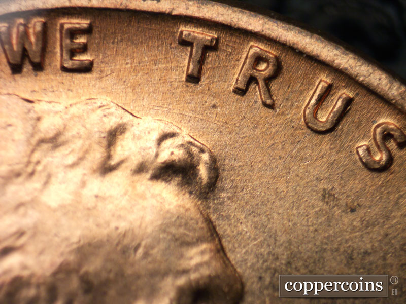 Die-stage B marker on 1960D•1MM•223 (1960 Repunched Mint Mark).