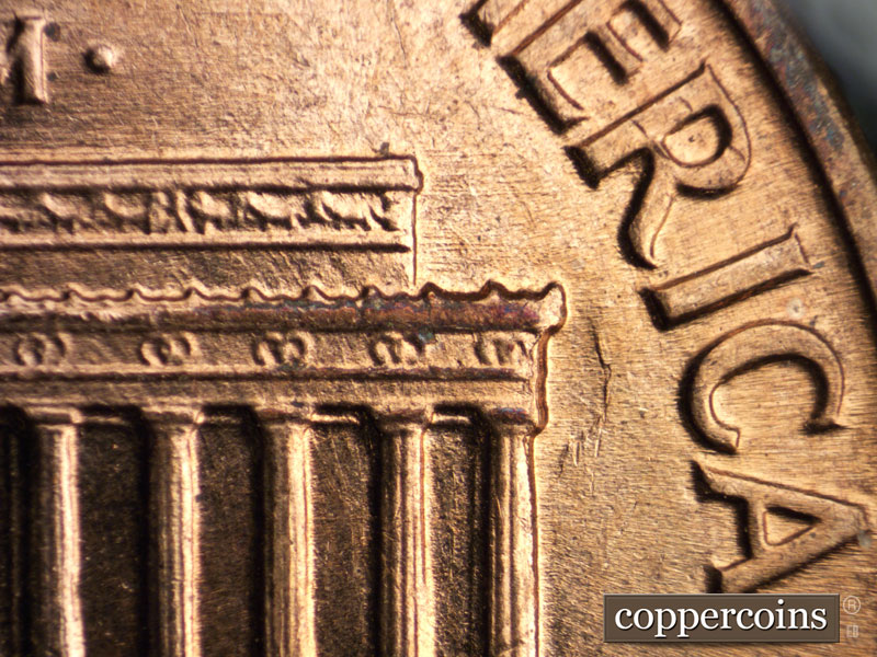 Die-stage B marker on 1960D•1MM•223 (1960 Repunched Mint Mark).