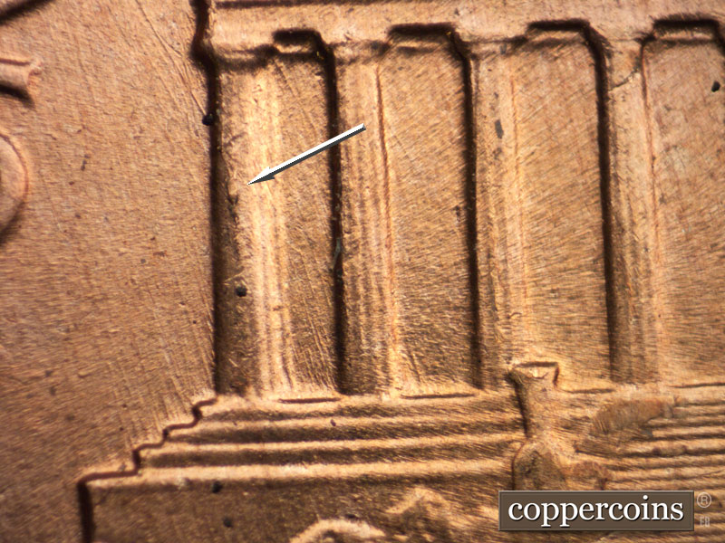 Die-stage B marker on 1960D•1MM•225 (1960 Repunched Mint Mark).