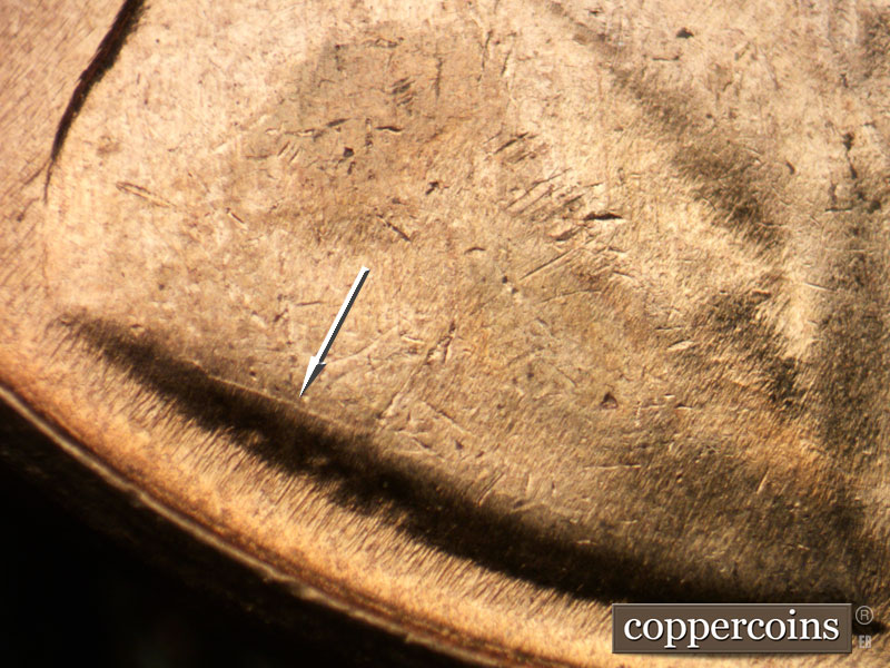 Die-stage A marker on 1960D•1MM•229 (1960 Repunched Mint Mark).