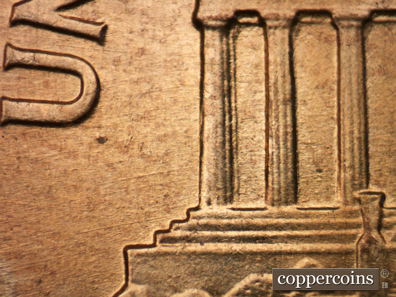 Die-stage A marker on 1960D•1MM•229 (1960 Repunched Mint Mark).