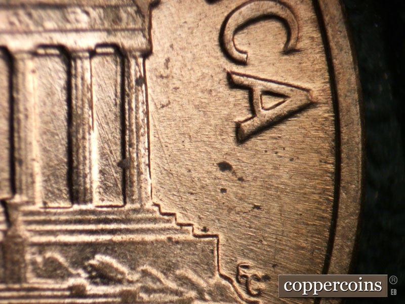 Die-stage B marker on 1960D•1MM•229 (1960 Repunched Mint Mark).
