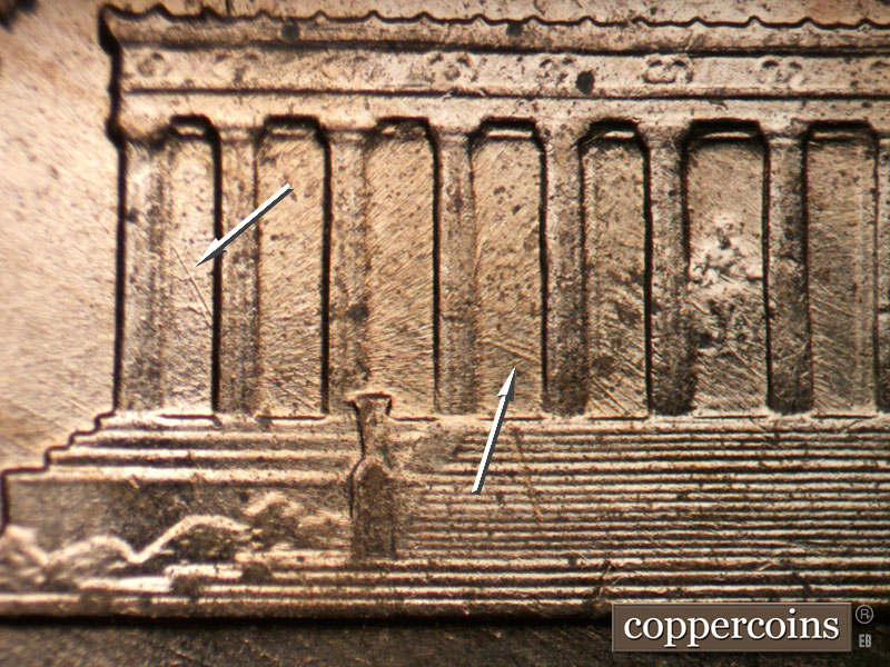 Die-stage B marker on 1960D•1MM•229 (1960 Repunched Mint Mark).