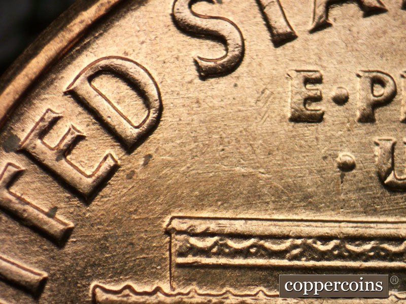 Die-stage B marker on 1960D•1MM•231 (1960 Repunched Mint Mark).
