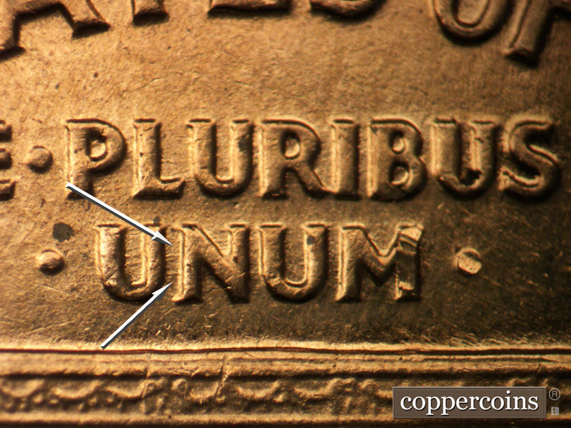 Die-stage B marker on 1960D•1MM•232 (1960 Repunched Mint Mark).