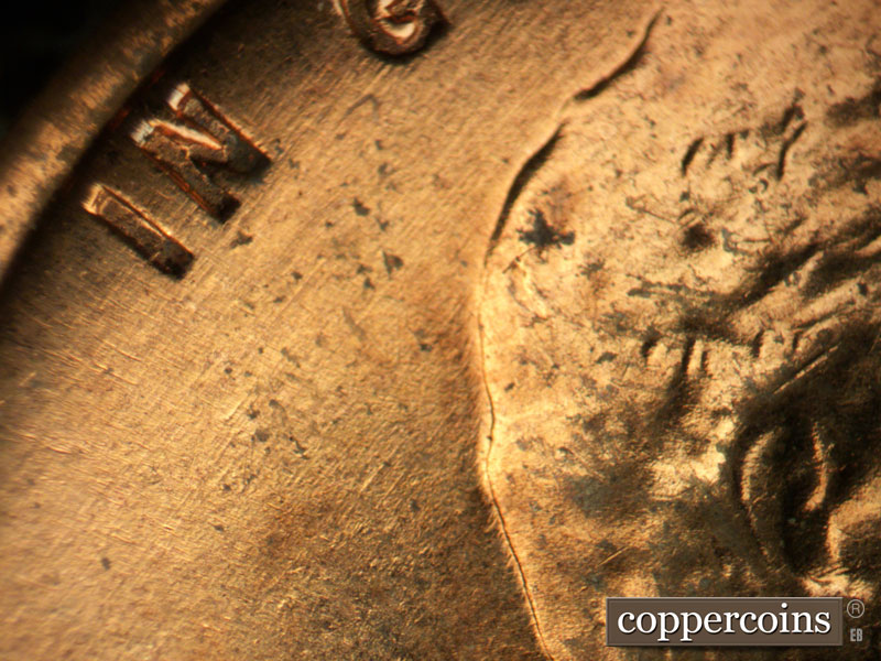 Die-stage B marker on 1960D•1MM•233 (1960 Repunched Mint Mark).