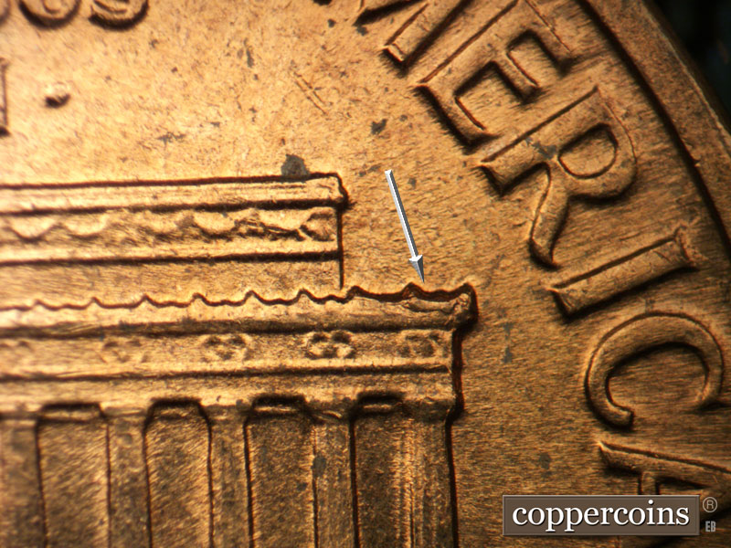 Die-stage B marker on 1960D•1MM•233 (1960 Repunched Mint Mark).