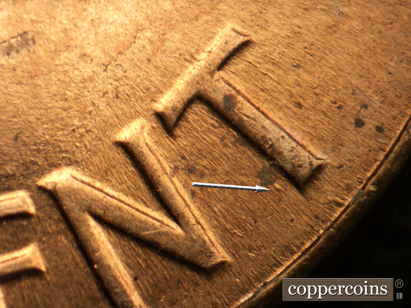 Die-stage B marker on 1960D•1MM•235 (1960 Repunched Mint Mark).