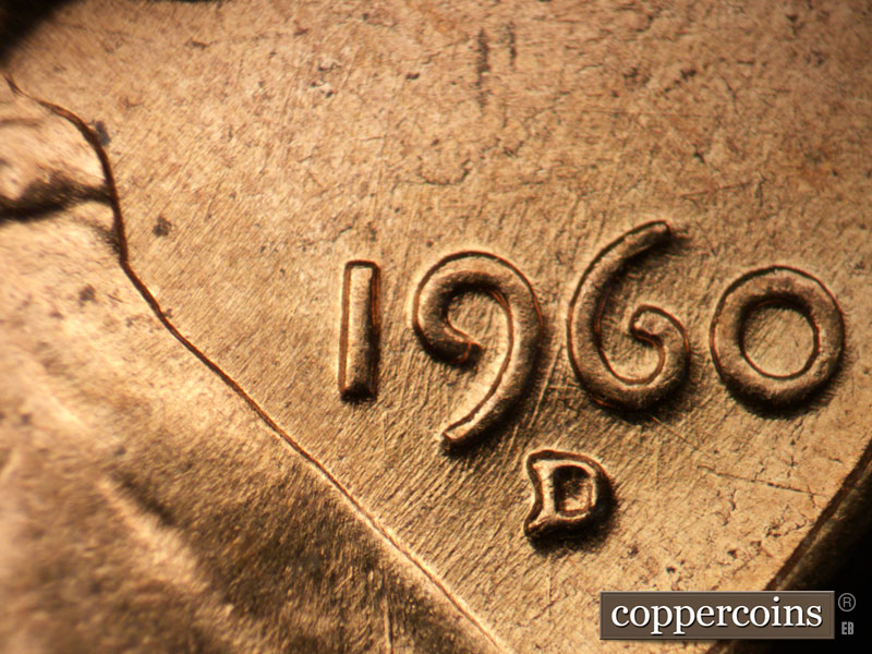 Die-stage C marker on 1960D•1MM•235 (1960 Repunched Mint Mark).