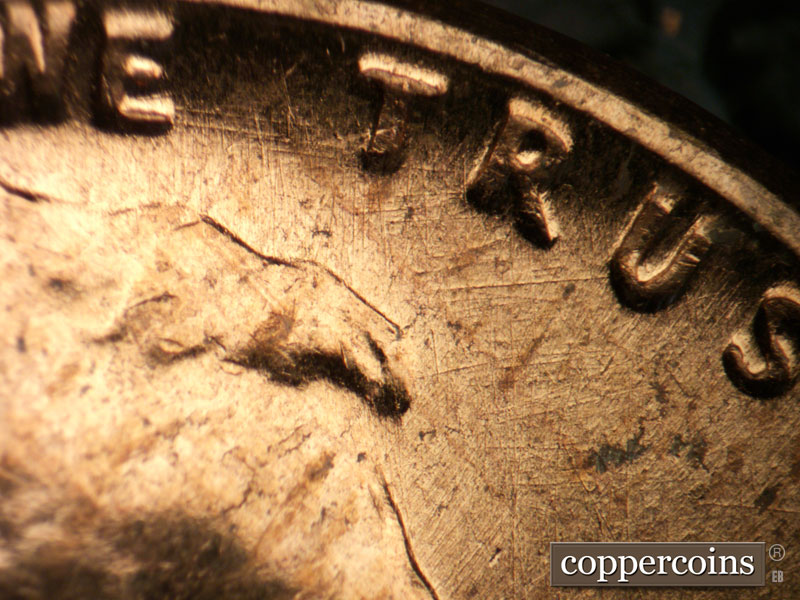 Die-stage C marker on 1960D•1MM•235 (1960 Repunched Mint Mark).