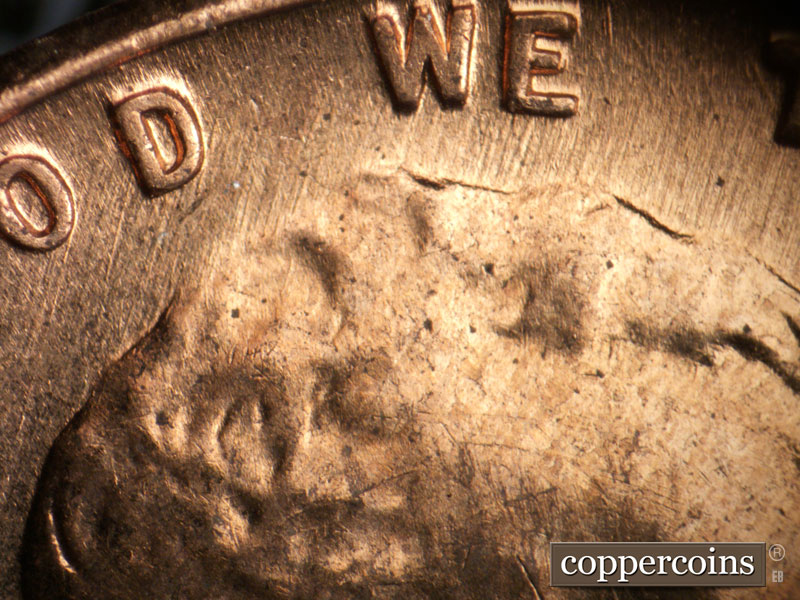 Die-stage B marker on 1960D•1MM•237 (1960 Repunched Mint Mark).