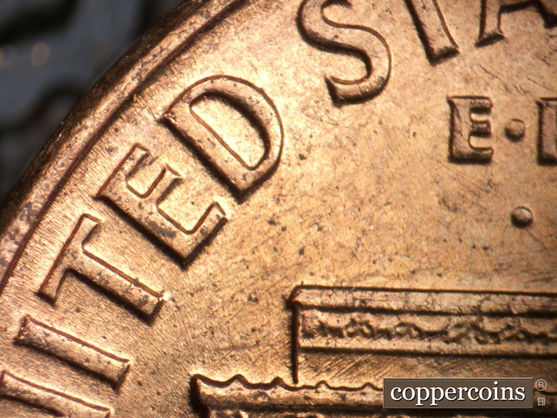 Die-stage B marker on 1960D•1MM•237 (1960 Repunched Mint Mark).