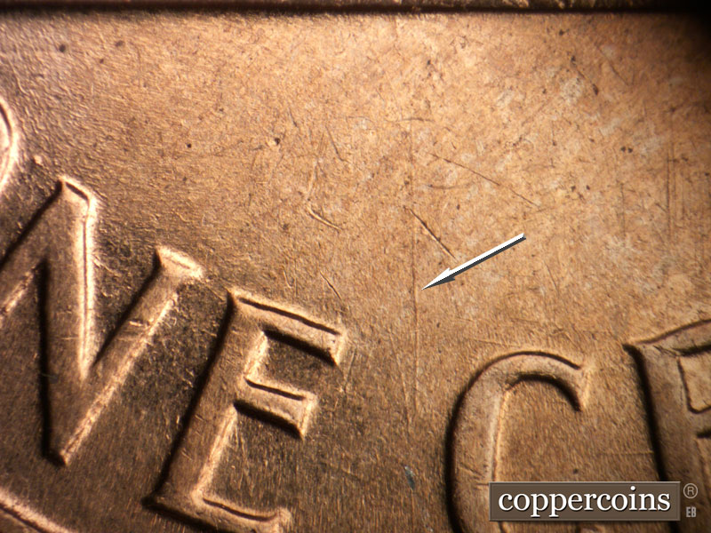 Die-stage B marker on 1960D•1MM•237 (1960 Repunched Mint Mark).