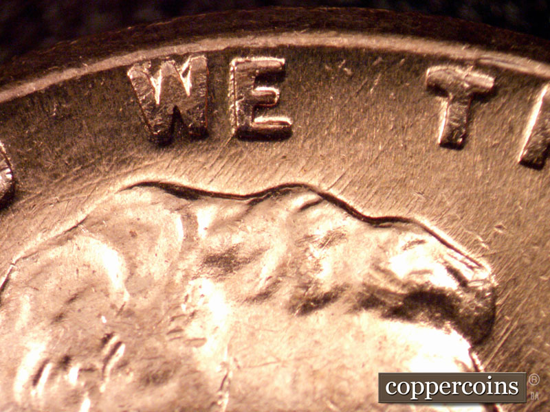 Die-stage B marker on 1960D•1MM•238 (1960 Repunched Mint Mark).