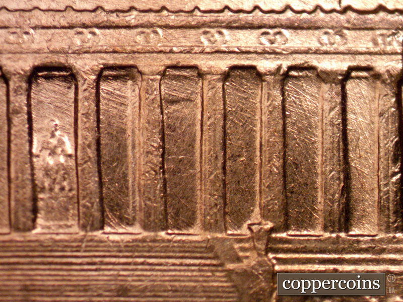 Die-stage B marker on 1960D•1MM•238 (1960 Repunched Mint Mark).