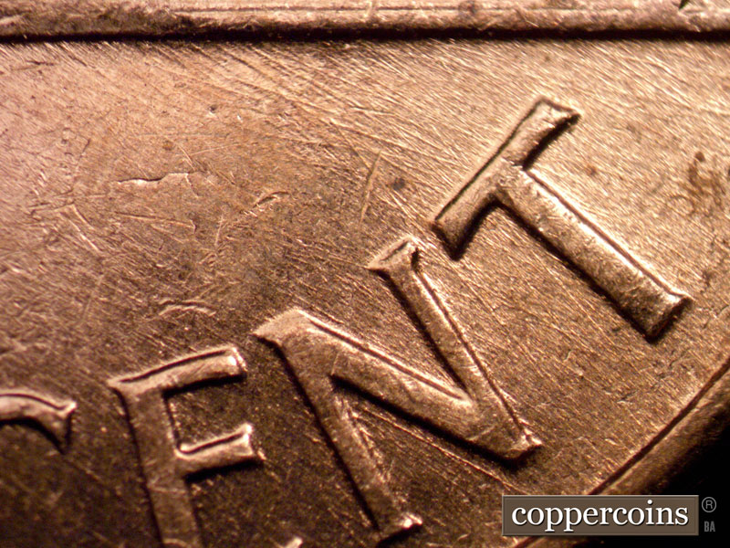 Die-stage B marker on 1960D•1MM•238 (1960 Repunched Mint Mark).
