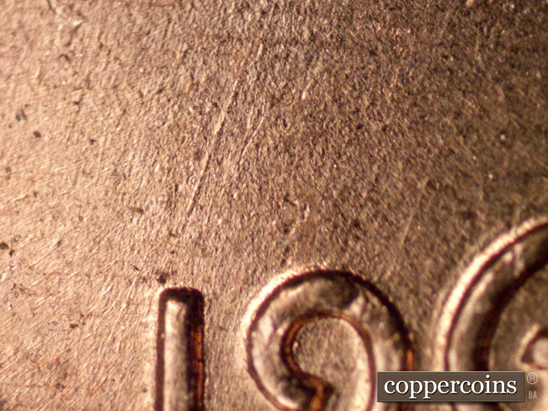 Die-stage A marker on 1960D•1MM•239 (1960 Repunched Mint Mark).