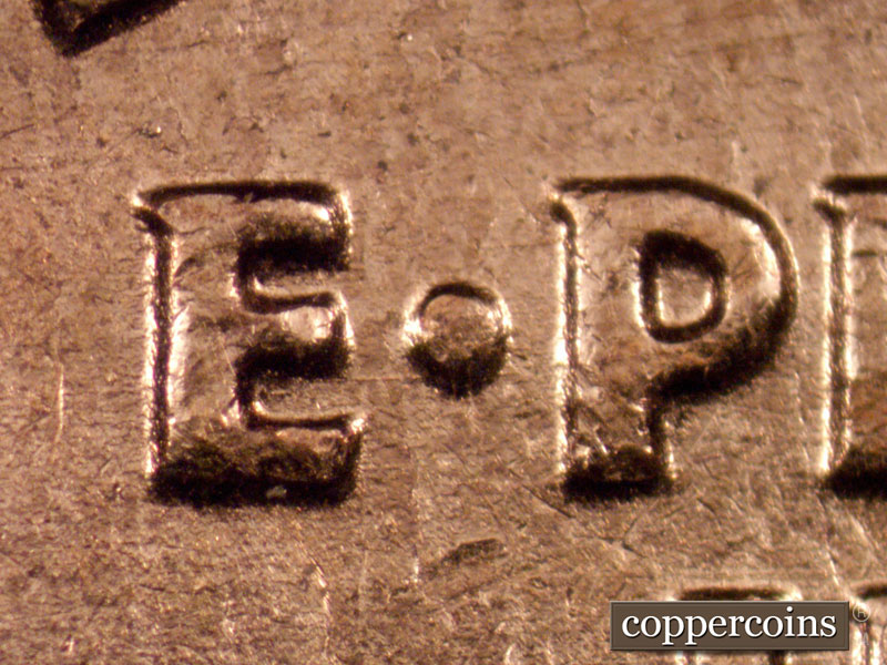 Die-stage A marker on 1960D•1MM•239 (1960 Repunched Mint Mark).