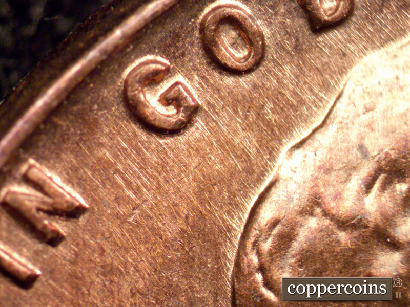 Die-stage B marker on 1960D•1MM•240 (1960 Repunched Mint Mark).