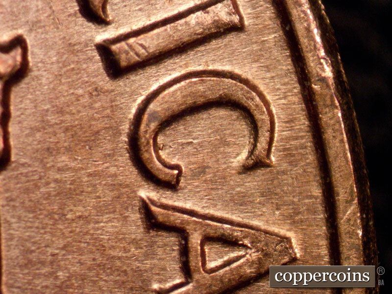 Die-stage B marker on 1960D•1MM•240 (1960 Repunched Mint Mark).