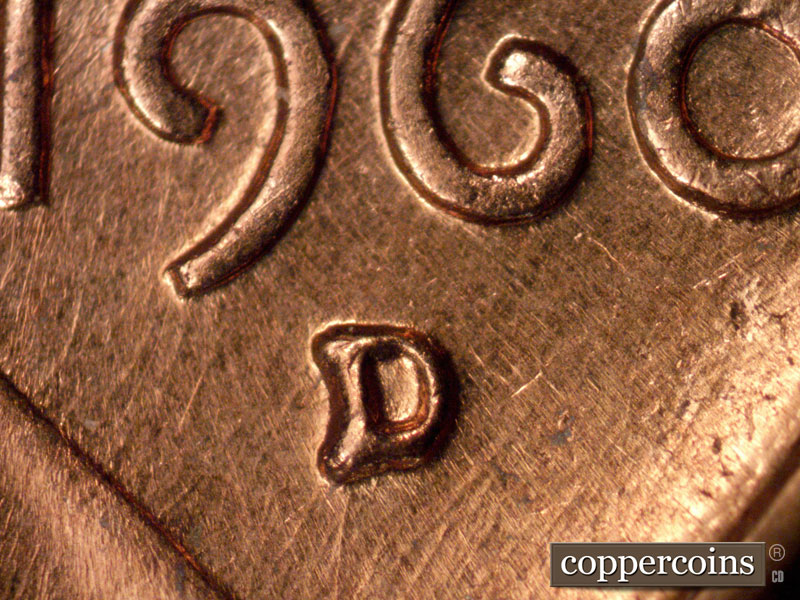 Die-stage C marker on 1960D•1MM•242 (1960 Repunched Mint Mark).