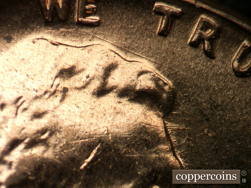 Die-stage B marker on 1960D•1MM•246 (1960 Repunched Mint Mark).