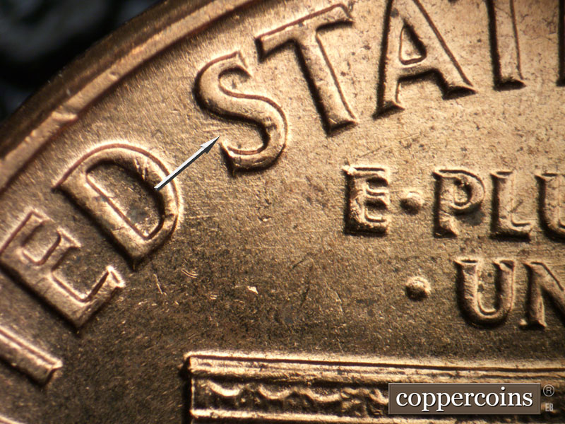 Die-stage B marker on 1960D•1MM•246 (1960 Repunched Mint Mark).