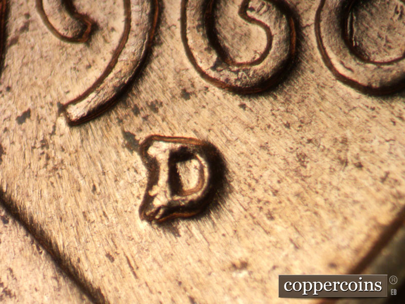 Die-stage C marker on 1960D•1MM•247 (1960 Repunched Mint Mark).