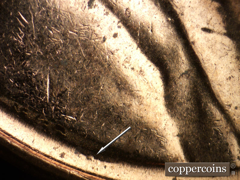 Die-stage C marker on 1960D•1MM•247 (1960 Repunched Mint Mark).