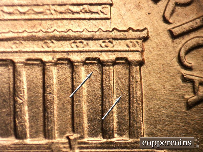 Die-stage B marker on 1960D•1MM•251 (1960 Repunched Mint Mark).