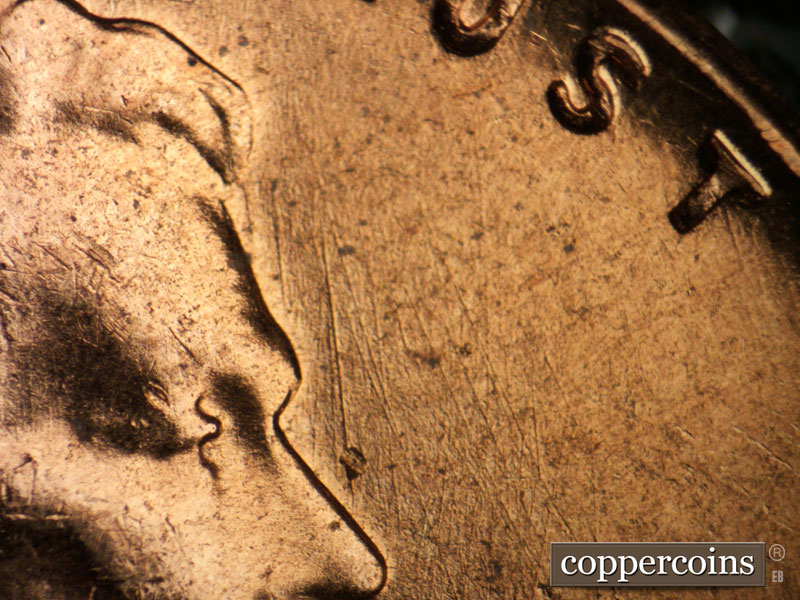 Die-stage B marker on 1960D•1MM•252 (1960 Repunched Mint Mark).