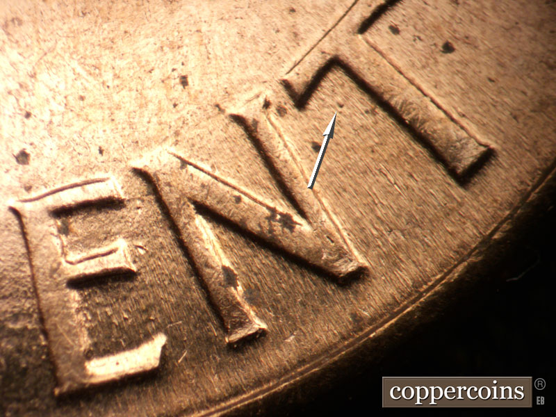Die-stage C marker on 1960D•1MM•252 (1960 Repunched Mint Mark).