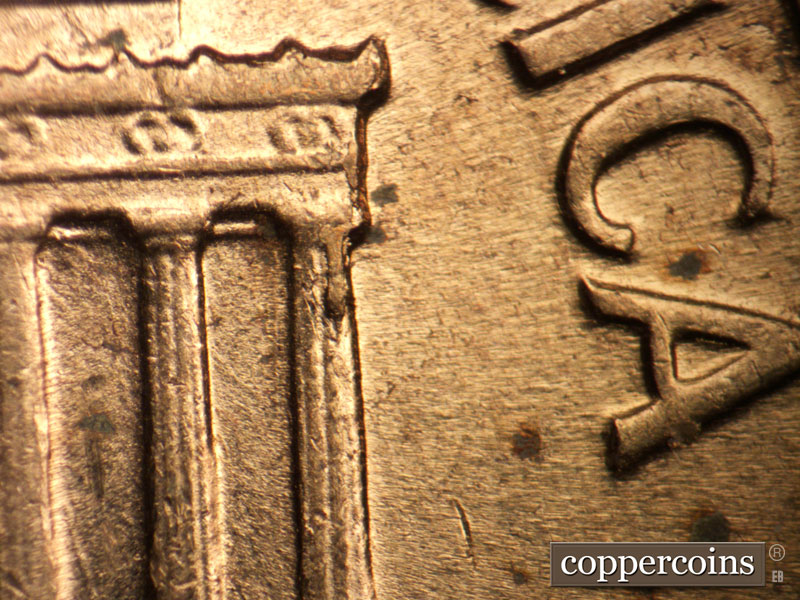 Die-stage B marker on 1960D•1MM•253 (1960 Repunched Mint Mark).